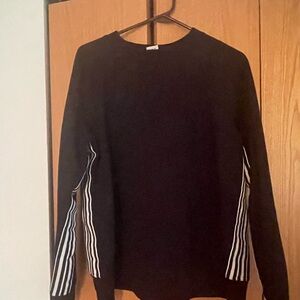 Avia Black Sweatshirt with White Striped Sleeves